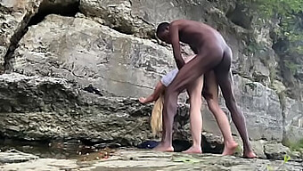 Bigdaddykj And His Ebony Girlfriend Engage In Passionate Sex On A Hiking Trail