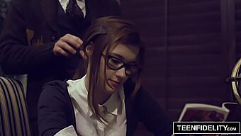 Alaina Dawson, A Schoolgirl Temptress, Indulges In A Passionate Encounter With Her Teacher On His Desk