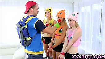 Three Teen Girls In Costumes Have Fun With Pokemon-Themed Parody