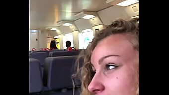 Emily, The Angelic Coed, Gives A Public Bj On The Train And Swallows Cum