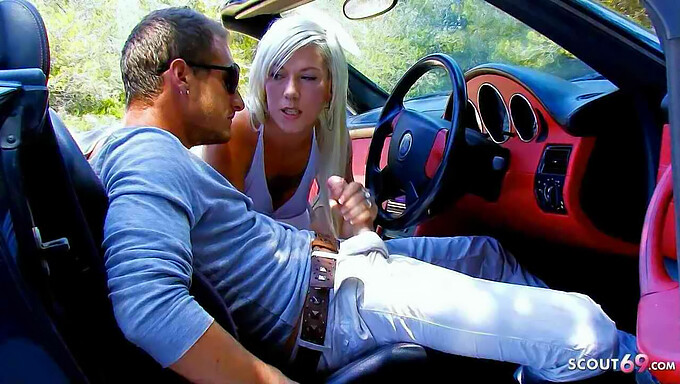 Young Busty Girl Experiences Rough Outdoor Intercourse In A Car