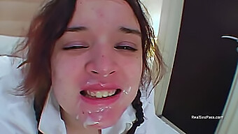 British Teen'S Oral And Facial Adventure