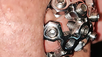 Intense Cbt Torture Of A Penis Through Chastity Cage Screw