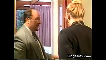 The Boss Disciplining A Blonde Employee With A Spanking In The Office